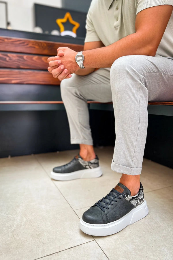 Snake Print Detail Sneakers