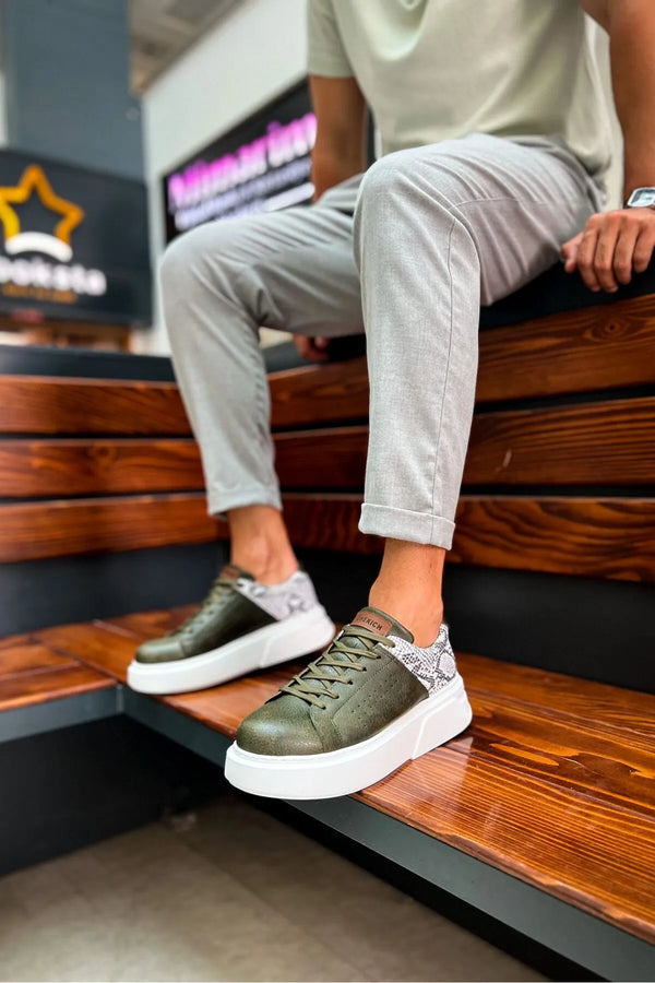 Snake Print Detail Sneakers