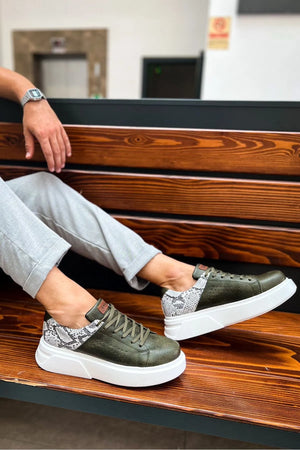 Snake Print Detail Sneakers