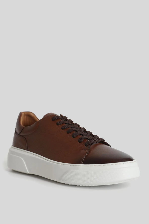 Genuine Leather Contemporary Style Sneakers